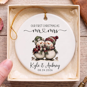 Personalised Our First Christmas As Mr And Mrs Christmas Ornament