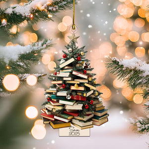 Personalized Book Lover Christmas Tree Ornament