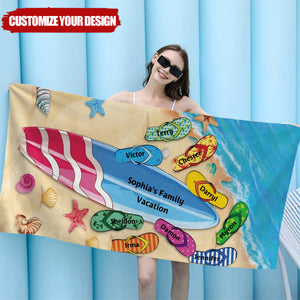 Best Summer Ever The Family Name - Personalized Beach Towel, Summer Gift For Family
