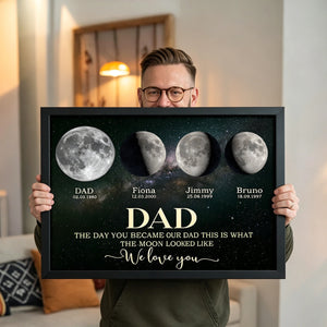 The Day You Became My Dad – Personalized Moon Phase Photo Frame | Father's Day Gift For Dad & Husband