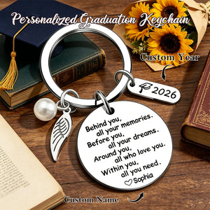 Behind You All Your Memories - Personalized 2026 Graduation Keychain
