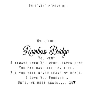 Personalized Rainbow Bridge Paw Necklace - Dog Cat Memorial Jewelry