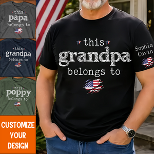 This Grandpa Belongs To Shirt, Personalized Grandpa T Shirt with Kids Names