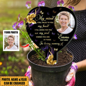 My Mind Still Talks To You - Personalized Plaque Stake