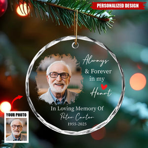 Personalized Memorial Photo Ornament, In Loving Memory Keepsake