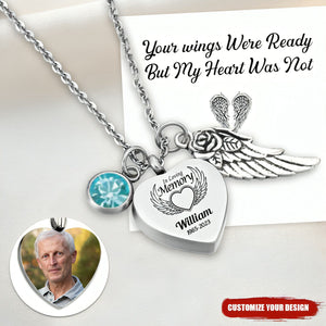 I'll Carry You With Me Personalized Memorial Heart Necklace with Birthstone