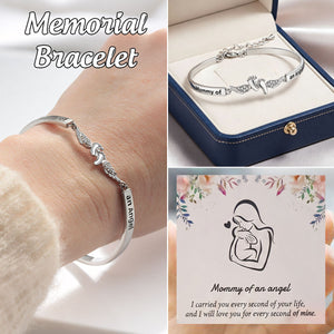 Angel Mom Bracelet Memorial Footprints Baby, Baby Loss Sympathy Gift