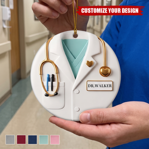 Personalized Custom Doctor Name Ornament, Healthcare Worker Gift