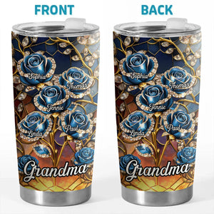 Rose Flower Grandma - Personalized Tumbler