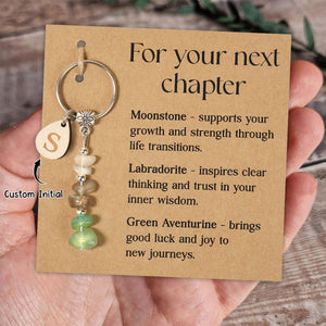 Personalized Crystal keychain for Next Chapter, Gift for Life Transitions, New Job, Graduation