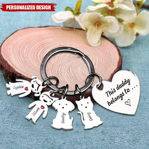 This Mommy Daddy Belongs To - Personalized Keychain, Gifts For Family