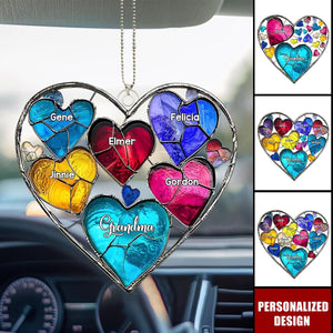 Grandma's Sweethearts - Personalized Acrylic Car Hanger, Gifts For Family