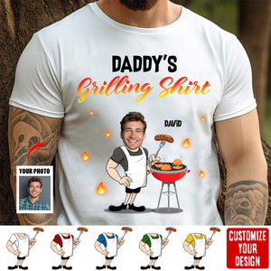 Custom Photo Master Of The Grill-Personalized Family Unisex T-shirt