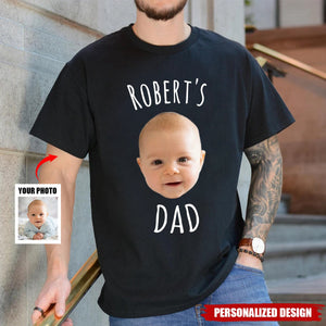Custom Photo Baby Face Kid Face This Dad Belongs To - Personalized T Shirt