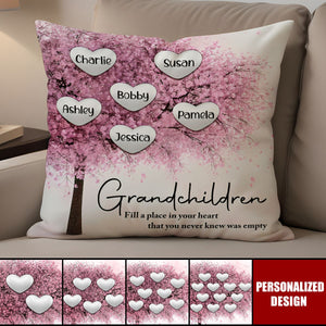 Cherry Blossom Heart Gift For Grandma - Personalized Pillow