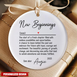 New Beginnings Gift Keepsake - Personalized Christmas Ornament