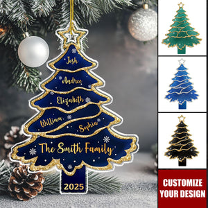 Personalized Custom Name Christmas Tree Shaped Acrylic Ornament