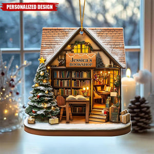 Personalized Bookstore Ornament, Christmas Ornament Gift For Book Lovers