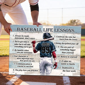 Personalized Baseball Life Lessons Canvas Print