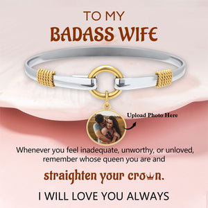 Personalized Couple Gift Photo Two-Tone Charm Bracelet