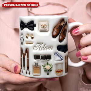 Personalized Custom Name Groom 3D Effect Ceramic Mug