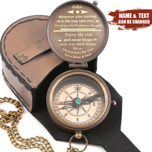 Personalized Working Antique Compass Graduation Gift for Son and Grandson
