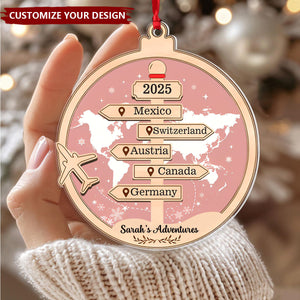 Personalized Gift Travel Adventure Together Acrylic Ornament