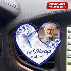 I'm Always With You - Personalized Wooden Photo Car Visor Clip