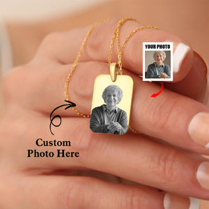 Personalized Custom Photo Necklace Couple Gift, Memorial Gift