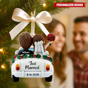 Just Married - Personalized Custom 3D Effect Acrylic Ornament