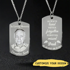 Personalized In Loving Memory Dogtag Necklace