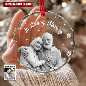 Personalized Memorial In Loving Memory Glass Ornament