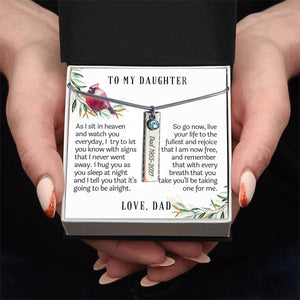 Personalized Dad Memorial Birthstone Necklace
