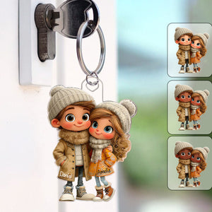 Personalized Cartoon Character Acrylic Keychain with Name