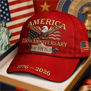 Bald Eagle US Flag America 250th Birthday Baseball Cap