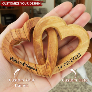 Personalized Connected Hearts Gift For Wedding Valentine's Day Anniversary