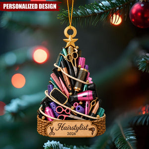 Personalized Hairstylist Christmas Ornament, Hair Salon Stylist Keepsake 2026