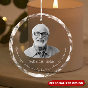 Personalized Memorial Glass Ornament, Engraved Photo Christmas Ornament
