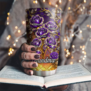 Rose Flower Grandma - Personalized Tumbler