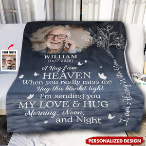 I'm Sending You My Love & Hug - Personalized Blanket, Memorial Gift