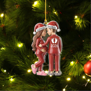 Personalised Bump's First Christmas Ornament, Expecting Parents, Pregnancy Ornament