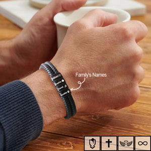 Personalized Name Custom Beaded Bracelet, Gift For Husband Boyfriend Dad