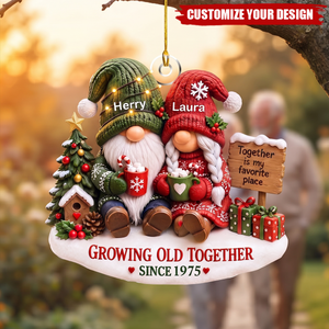 Personalized Growing Old Together Couple Christmas Ornament