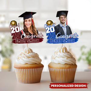 Custom Photo From Cap To Capital - Family Personalized Cake Toppers - Graduation Gifts