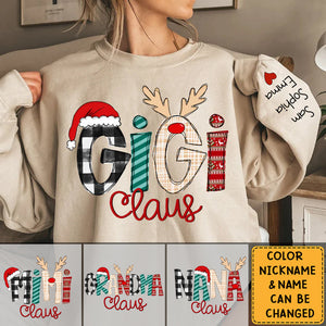 Personalized Christmas Gigi Nana Grandma Claus Sweatshirt