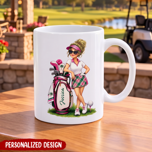 Personalized Lady Golfer Golf Lover Ceramic Mug