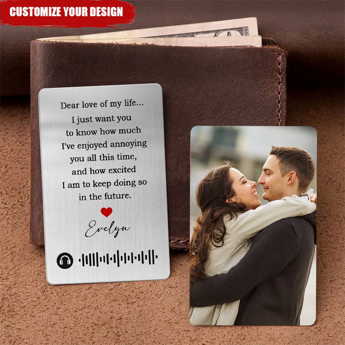 Dear Love Of My Life - Personalized Aluminum Photo Wallet Card