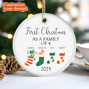 First Christmas as a Family - Personalized Christmas Ornament