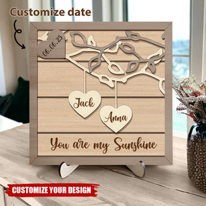 Personalized Couples Custom Layered 3d Wood Sign, Heart with Date Frame, Anniversary Gift
