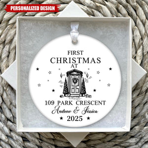 First Christmas Happy New Home Gift - Personalized Ceramic Ornament